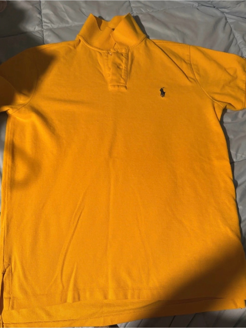 Ralph Lauren Short-Sleeve Polo in Bright Yellow with Navy Pony